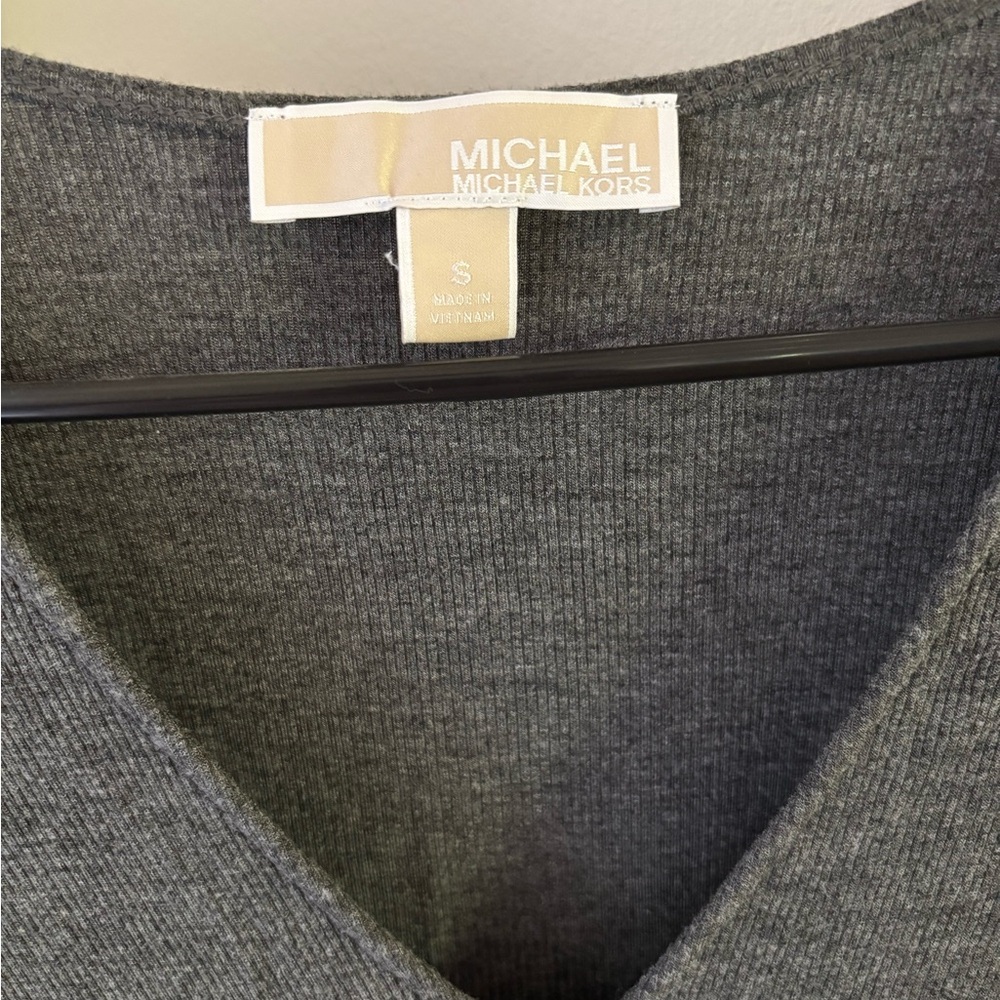 Michael Kors Charcoal Button-Down Women's Shirt - Picture 2 of 5
